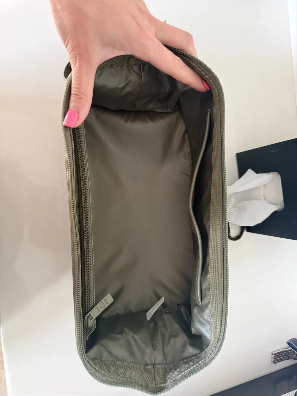 BEIS THE DOPP KIT Olive Green Travel Organizer Pouch